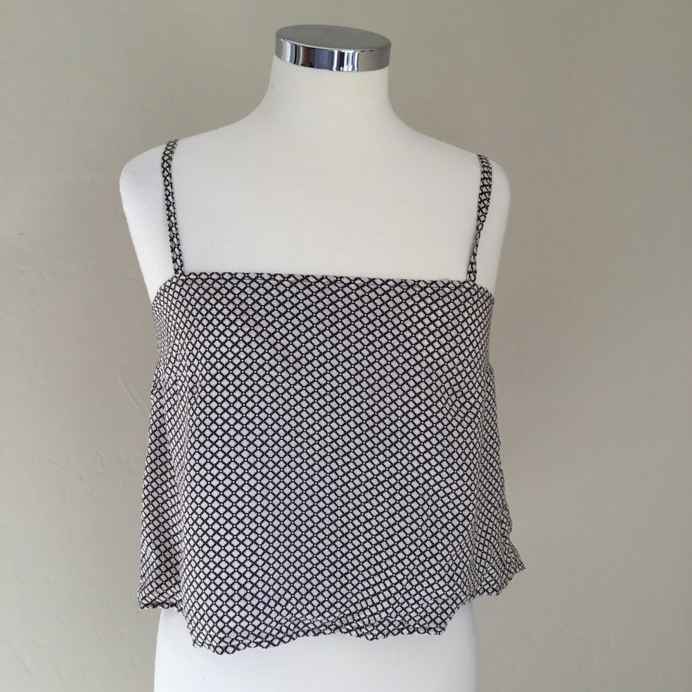 Leith Draped Split-Back Cropped Tank Top - Sz S